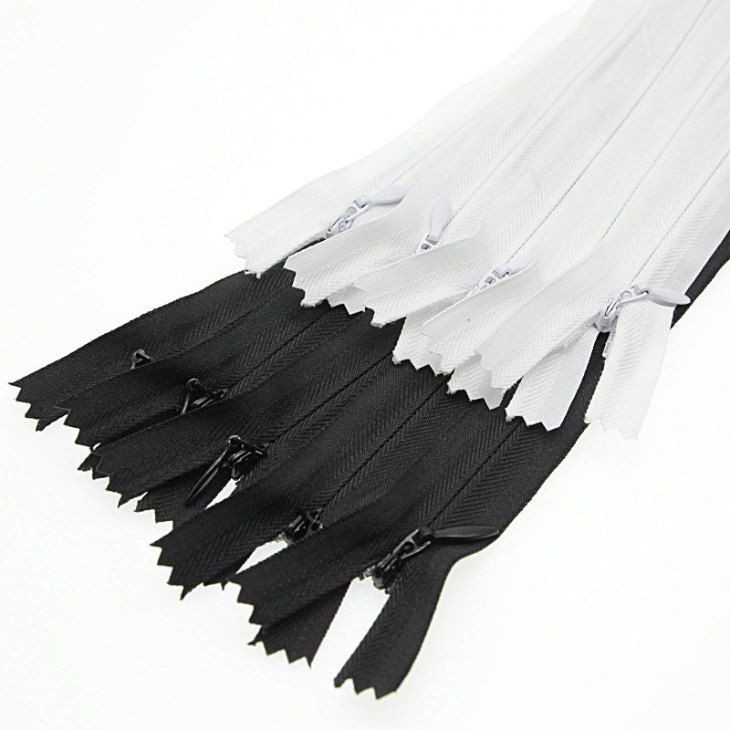 Leekayer 6"" Invisible Nylon Zipper for DIY Tailor Sewing Craft 10 PCS/Pack (Black&White,6inch) - Image 5